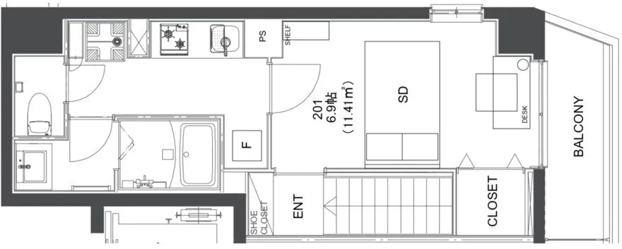 Hmlet Nakano Shinbashi - Floor Plan - ["Floor plan", "Diagram", "Technical drawing"]