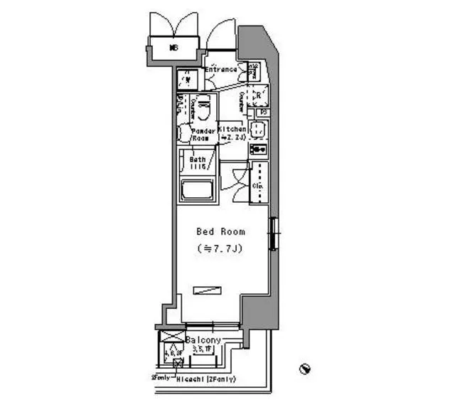 Park Axis Taito Negishi - Floor Plan - ["White", "Line", "Parallel"]