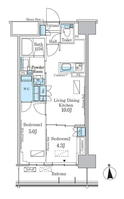 Park Axis Shinjuku Hyakunincho - Floor Plan - ["Schematic", "Font", "Rectangle"]
