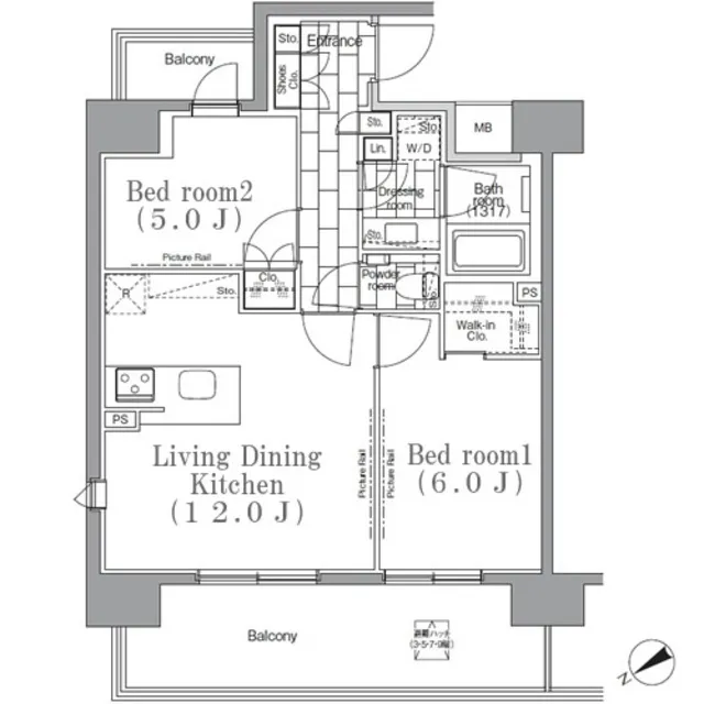 Park Habio Meguro Riverside - Floor Plan - ["Schematic", "Font", "Rectangle"]
