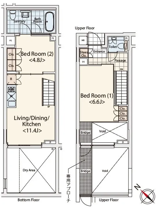 Castalia Hatsudai II - Floor Plan - ["Technical drawing", "Plan"]