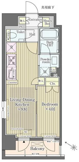 Open Residencia Yoyogi - Floor Plan - ["Rectangle", "Font", "Parallel"]
