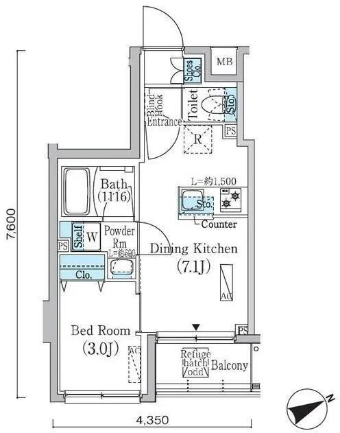 Prime Bliss Kuramae - Floor Plan - ["White", "Diagram", "Plan"]