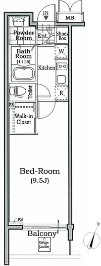 Residia Bunkyo Honkomagome - Floor Plan - ["Rectangle", "Font", "Parallel"]