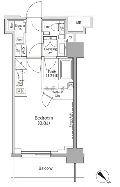 The Park Habio Tsukishima Front - Floor Plan - ["Text", "White", "Line"]