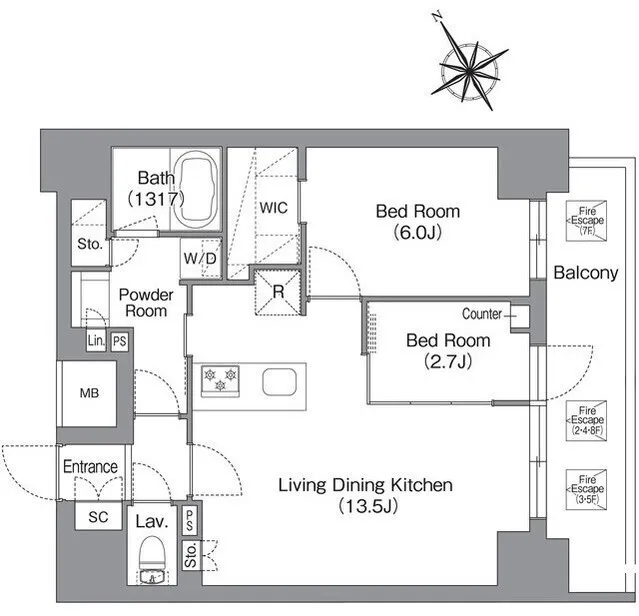 Baus Flats Kuramae - Floor Plan - ["White", "Plan", "Diagram"]