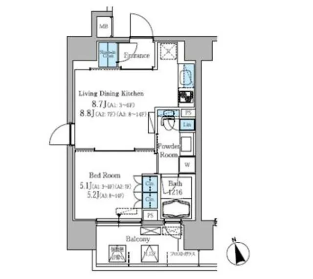 Park Axis Takadanobaba - Floor Plan - ["Floor plan", "Plan", "Diagram"]