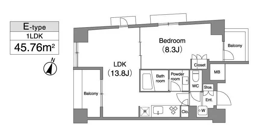 Primal Sasazuka - Floor Plan - ["Rectangle", "Font", "Parallel"]