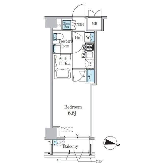 Stylio Shibuya Nanpeidai - Floor Plan - ["Rectangle", "Schematic", "Parallel"]