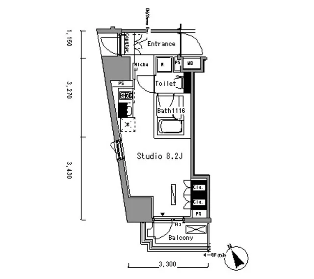 Park Axis Shin-Itabashi West - Floor Plan - ["Rectangle", "Font", "Parallel"]