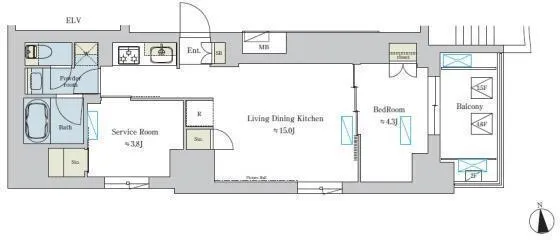 Brillia Ist Asakusa - Floor Plan - ["Floor plan", "Diagram", "Plan"]