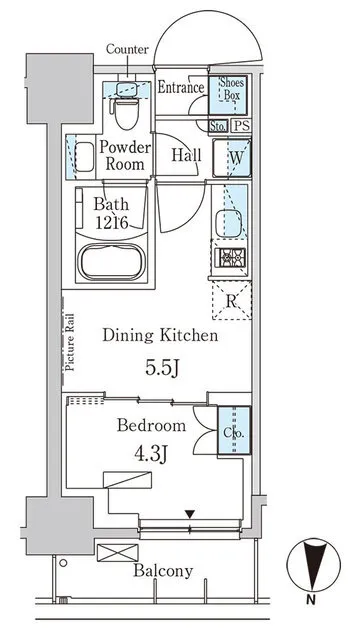 Park Axis Ryogoku Square - Floor Plan - ["Rectangle", "Font", "Schematic"]