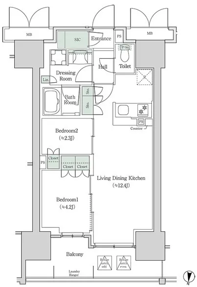 Brookside Residence Kiba - Floor Plan - ["Diagram", "Floor plan", "Plan"]