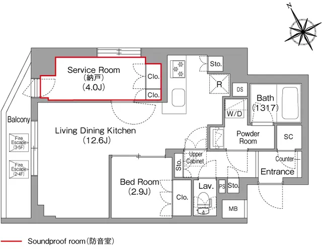 Comforia Liv Hirai MUTIO - Floor Plan - ["White", "Diagram", "Plan"]