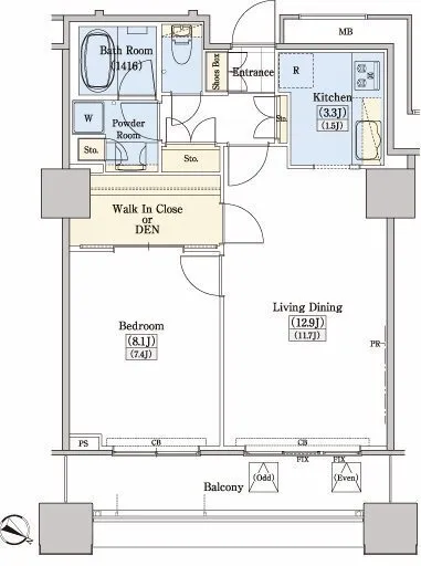 Residia Tower Kamiikebukuro (Tower Building) - Floor Plan - ["White", "Diagram", "Plan"]