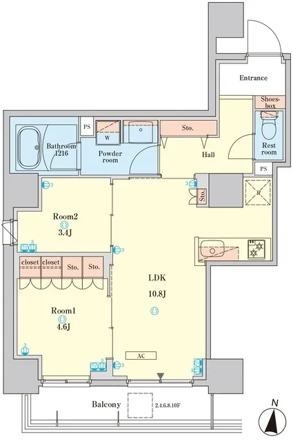 RJR Precia Kikukawa Station Square - Floor Plan - ["Rectangle", "Schematic", "Slope"]