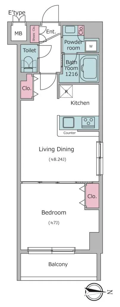 Light Terrace Oshiage - Floor Plan - ["Floor plan", "Text", "Line"]