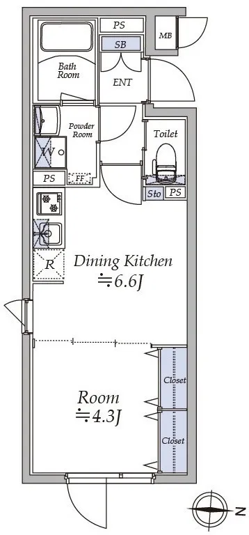 Atrio Flats Kikugawa North - Floor Plan - []