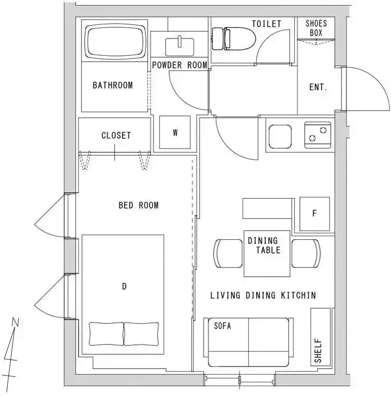 Hmlet Shinjuku Wakamatsucho - Floor Plan - ["White", "Plan", "Diagram"]