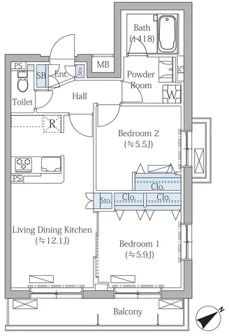 Rovine Meguro Higashiyama - Floor Plan - ["White", "Plan", "Diagram"]