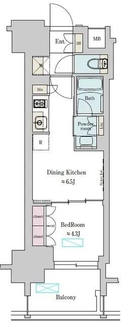 Brillia Ist Ueno Inaricho - Floor Plan - ["Rectangle", "Parallel", "Font"]