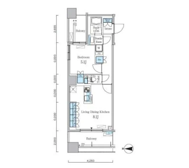 Park Cube Kameido - Floor Plan - ["Rectangle", "Schematic", "Parallel"]