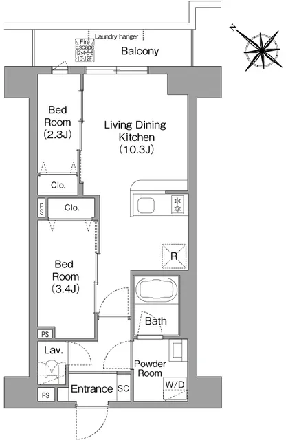 Comforia Liv Toyosu Canal - Floor Plan - ["White", "Diagram", "Technical drawing"]