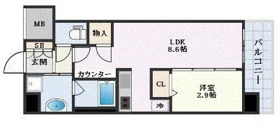 Comfortia Liv Kyobashi - Floor Plan - ["Apartment", "Tile Flooring"]