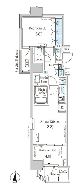 Park Axis Kinshicho West - Floor Plan - ["Schematic", "Rectangle", "Parallel"]