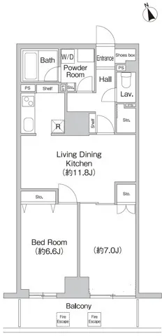 Prime Urban Machiya South Court - Floor Plan - ["White", "Diagram", "Technical drawing"]