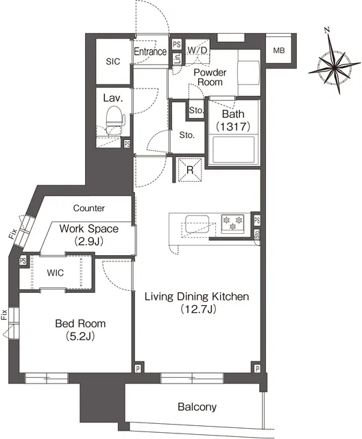 Comforia Higashiueno - Floor Plan - ["Rectangle", "Schematic", "Map"]