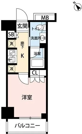 Mynavi Stay Bayside Kachidoki - Floor Plan - ["Apartment", "Tile Flooring"]
