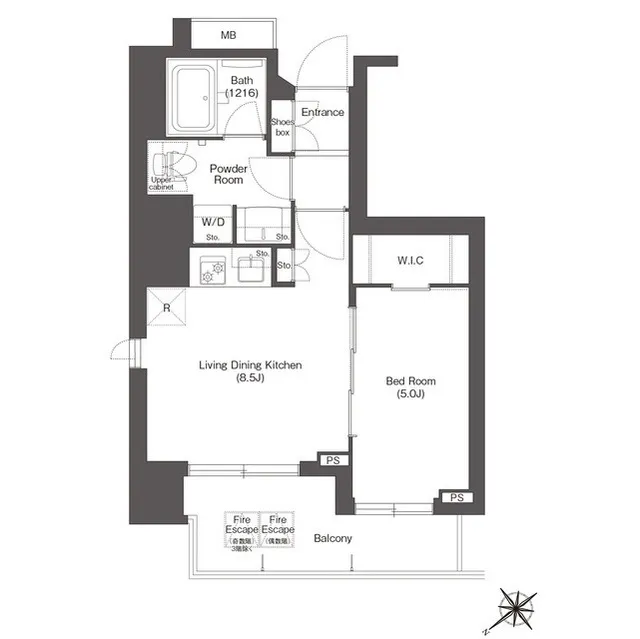 Comforia Shin-Nakano - Floor Plan - ["Rectangle", "Slope", "Parallel"]