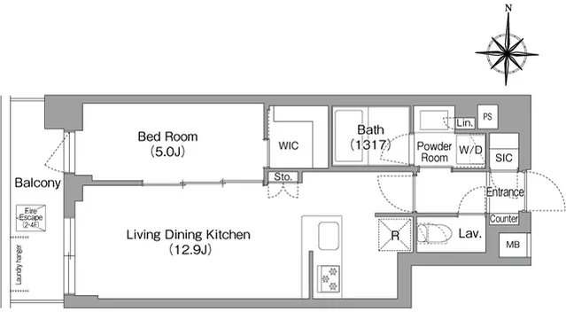 Comforia Liv Nagafukucho - Floor Plan - ["White", "Diagram", "Floor plan"]