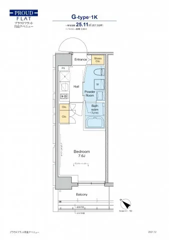 Proud Flat Tsukishima Avenue - Floor Plan - ["Rectangle", "Schematic", "Font"]