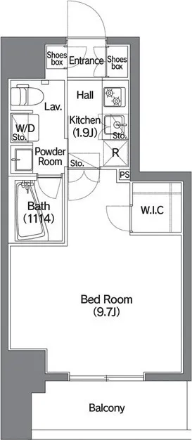 Comforia Kinshicho DEUX - Floor Plan - ["Rectangle", "Parallel", "Font"]