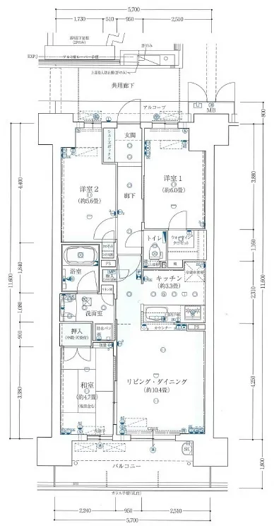 Osaka Bay Residence - Floor Plan - ["White", "Schematic", "Diagram"]
