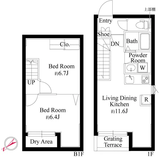 Gran Paseo Ookayama II - Floor Plan - ["White", "Design", "Sink"]