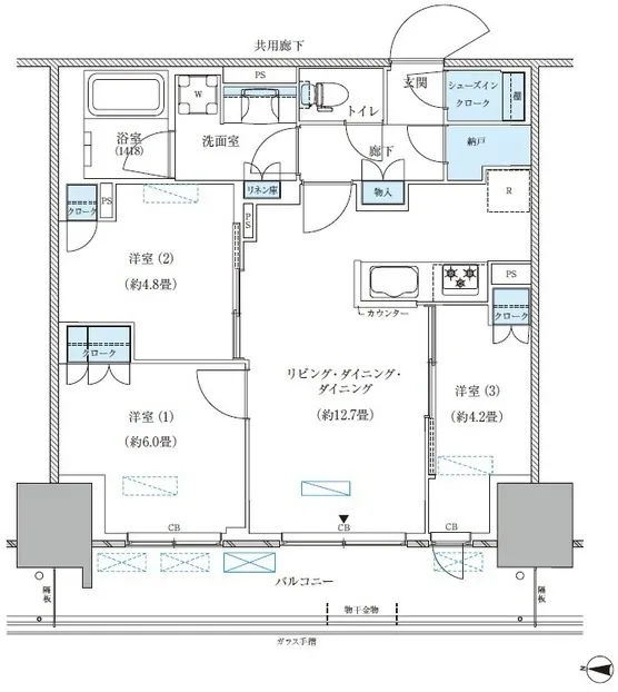 Park Axis Nishi-Ojima Comfort Square - Floor Plan - ["White", "Plan", "Diagram"]