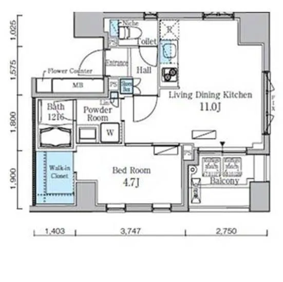 Residia Kudanshita II - Floor Plan - ["Map", "Schematic", "Parallel"]