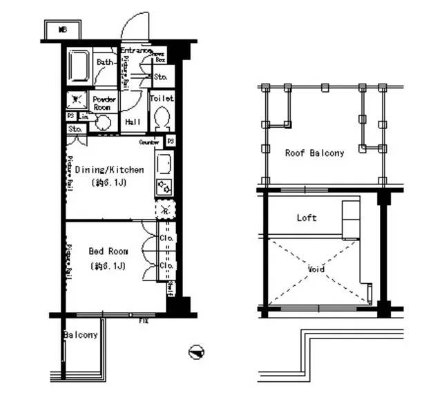 Park Axis Meguro Honcho - Floor Plan - ["Technical drawing", "Parallel", "Floor plan"]