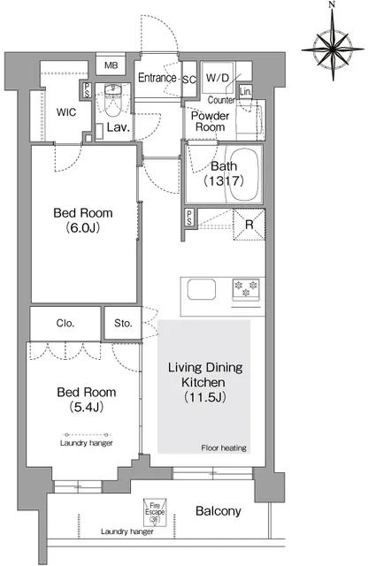 Comforia Liv Bunkyo Gokokuji - Floor Plan - ["White", "Floor plan", "Diagram"]