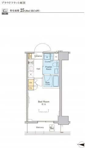 Proud Flat Ryogoku - Floor Plan - []