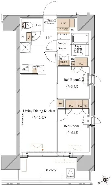 Blanciesta Asakusa Kuramae - Floor Plan - ["White", "Plan", "Diagram"]