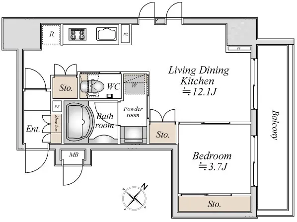 La Douceur Sugamo - Floor Plan - ["Rectangle", "Schematic", "Font"]