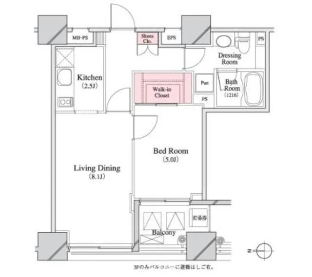 Park Cube Hatchobori - Floor Plan - ["Rectangle", "Schematic", "Parallel"]