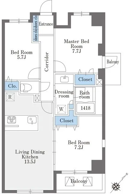 La Douceur Sugamo West - Floor Plan - ["White", "Floor plan", "Diagram"]