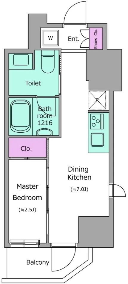 Cross Residence Kanda Jinbocho - Floor Plan - ["Rectangle", "Font", "Parallel"]