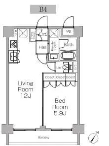 Proud Flat Sangenjaya II - Floor Plan - ["Schematic", "Font", "Rectangle"]