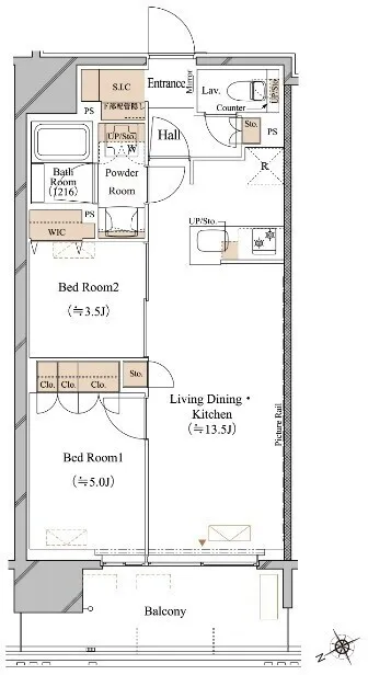 Blanciesta Asakusa Kuramae - Floor Plan - ["Diagram", "Plan", "Technical drawing"]